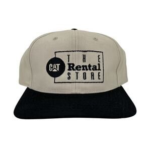 Tan Black Caterpillar Ball Cap Hat - CAT The Rental Store - Strapback Hat Cap